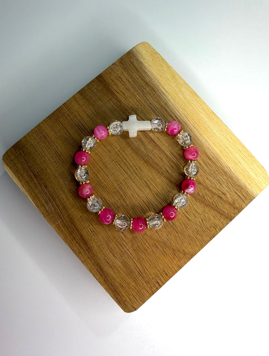 Bracelet Rose en Pierre de Jade