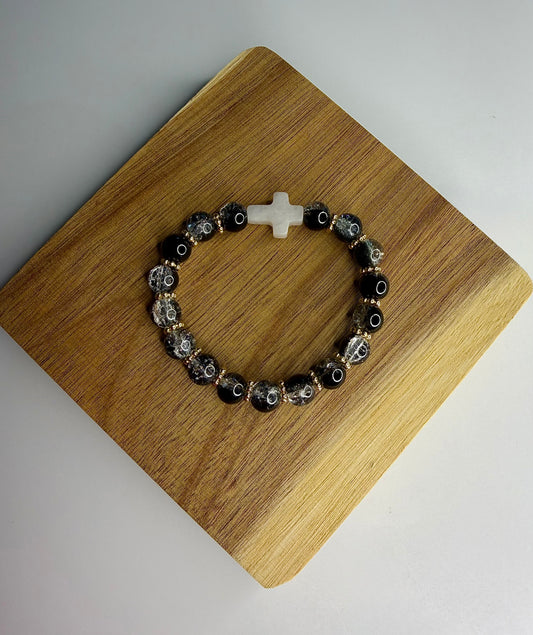 Bracelet Noir en Pierre de Jade
