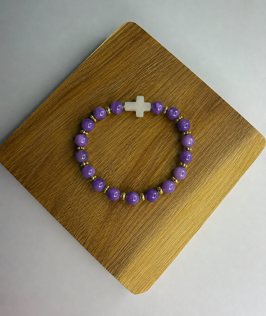 Bracelet Pierre de Lithite Violet