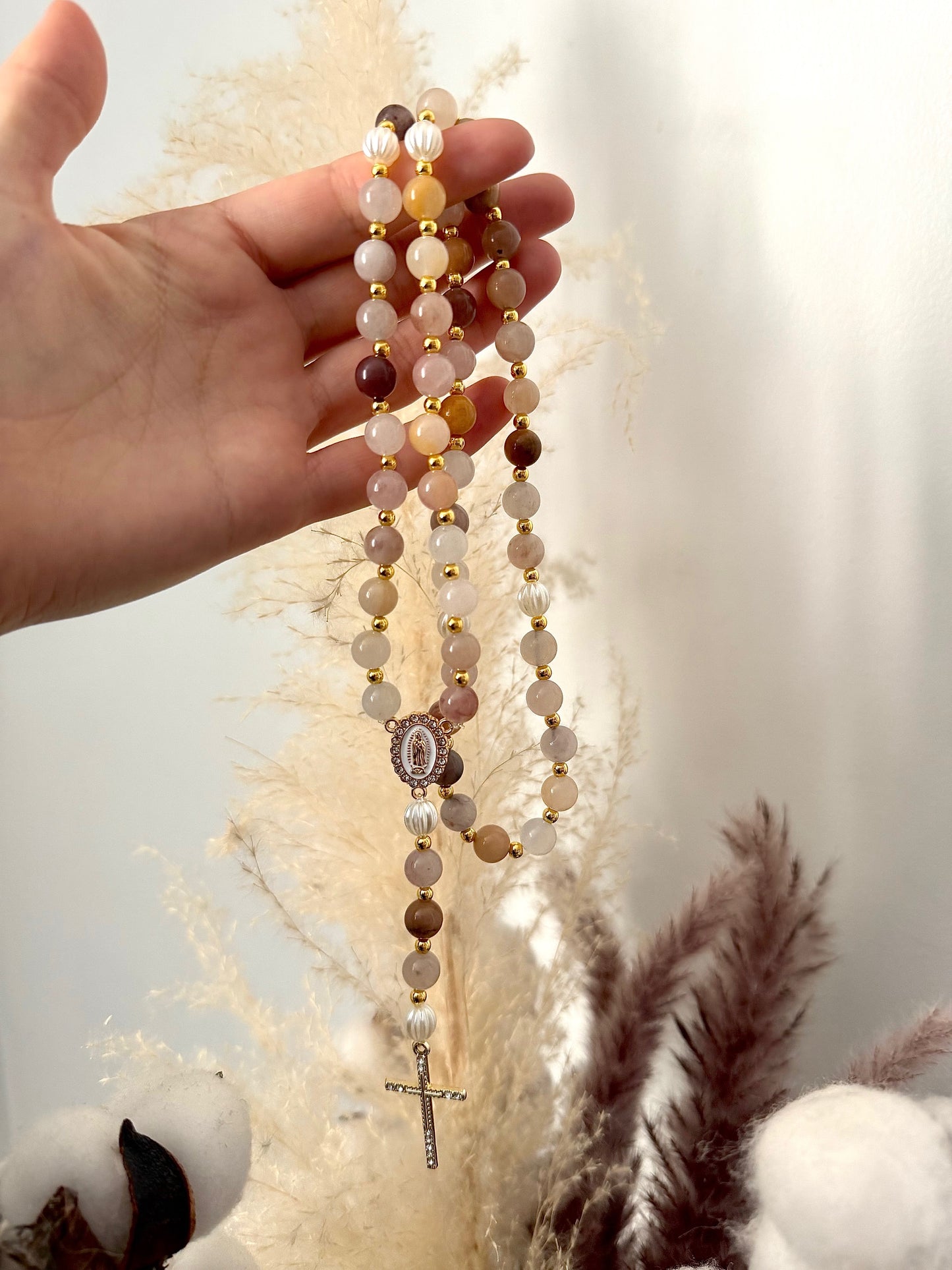 Chapelet Perles de Quartz Lavande